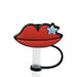 Straw Mouthpiece Silicone Dust Plug Decorative Buckle Clip Personalized Letter Label for Tumblers